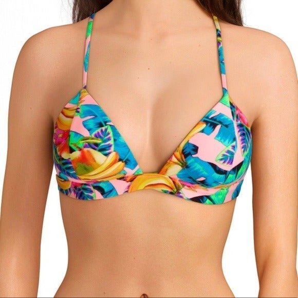 Tutti Fruity Bikini Top Tropical Colors Bikini Top - Picture 2 of 5